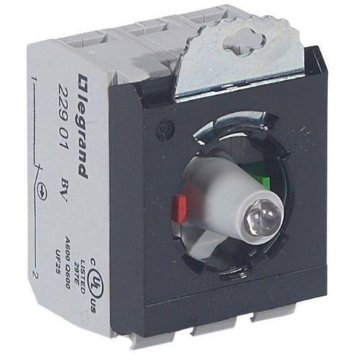 023014Legrandوحدة فرعية زر مضاء Osmoz NO+NC أحمر 230V