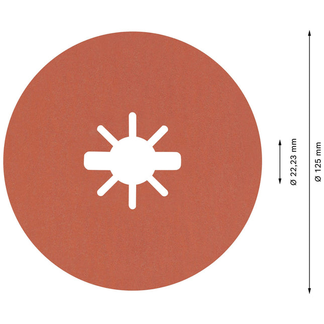 Bosch Tools,2608621811,X-LOCK Prisma Ceramic Fibre Disc | R782-125-G120+- 5pcs
