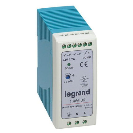146606Legrandمصدر طاقة تبديل أحادي مستقر من ليجراند 24 فولت 40 واط