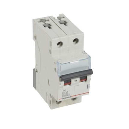 404113Legrandقاطع دائرة Legrand MCB TX3 ثنائي القطب 20A منحنى B