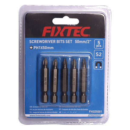 FHSD5001Fixtecمجموعة بت مفك براغي FIXTEC 50 ملم 5 قطع PH1