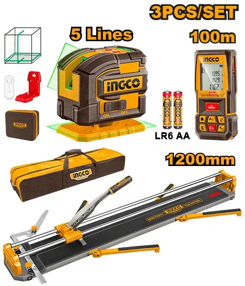 COS251011INGCOمجموعة أدوات القياس الاحترافية INGCO COS251011 ثلاث قطع