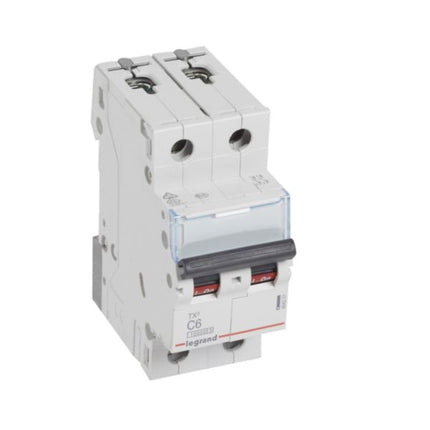 404201Legrandقاطع دائرة Legrand TX3 ثنائي القطب 6A منحنى C