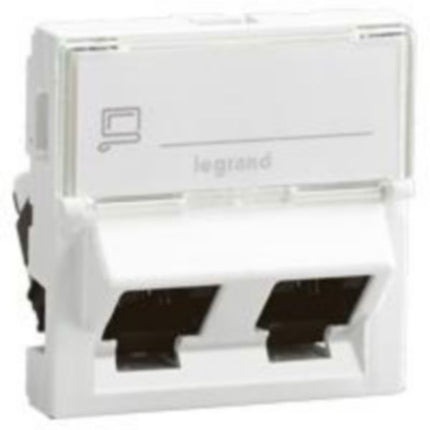 076506Legrandموزايك - مقبس RJ45 مزدوج فئة 6 FTP وحدتان أبيض