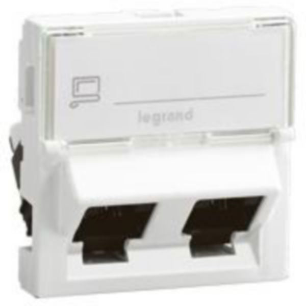 076506Legrandموزايك - مقبس RJ45 مزدوج فئة 6 FTP وحدتان أبيض