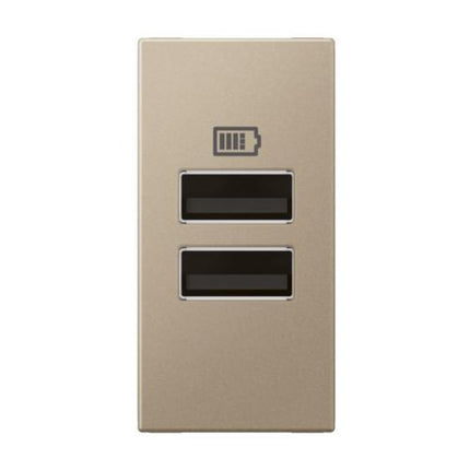 571686Legrandوحدة أرتيور USB بمنفذين A+A 3A 15W لون شمبانيا
