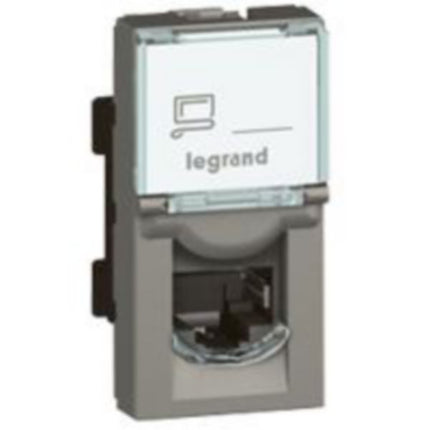 572803Legrandمقبس Arteor RJ45 فئة 5e UTP وحدة واحدة مغنيسيوم