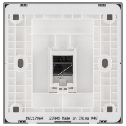 MEC17064SLLegrandمحول Obria Keystone أحادي فضي غامق لمقبس RJ