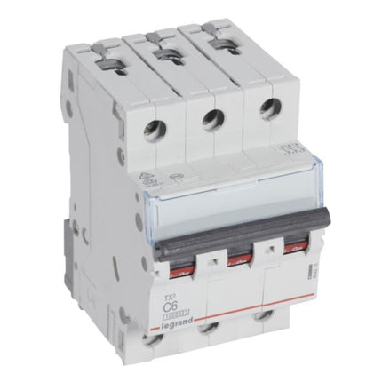 404218Legrandقاطع دارة Legrand TX3 ثلاثي الأقطاب 6A 10kA منحنى C