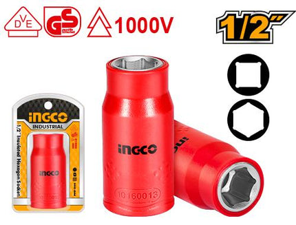 HIHAST12191INGCOمقبس سداسي معزول إنجكو 1/2 بوصة 19 مم HIHAST12191