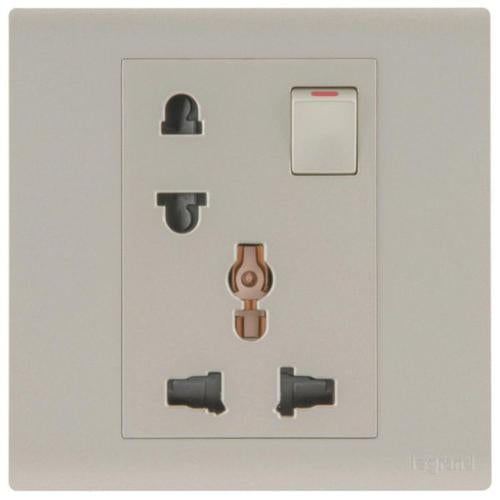 MEC32053CHLegrandمقبس أوبريا أحادي الحزام 16A متعدد المعايير يورو-أمريكي مع مفتاح شامبانيا