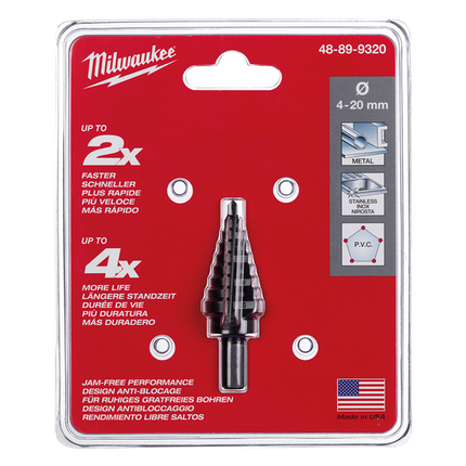 Milwaukee Step Drill Bit 4mm - 20mm 48899320