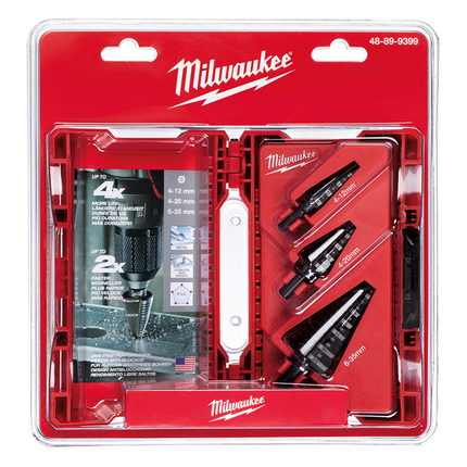 Milwaukee 48899399 3-Piece HSS Step Drill Bit Set