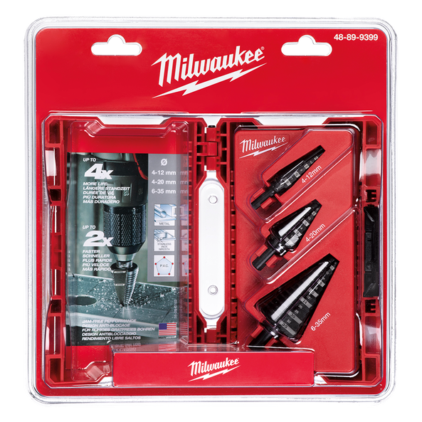 Milwaukee 48899399 3-Piece HSS Step Drill Bit Set