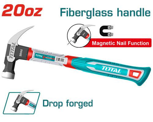 THCH61020Total Toolsمطرقة مخلب توتال 560 جرام مع مسمار مغناطيسي