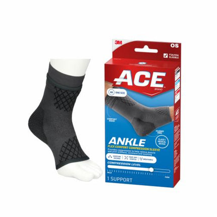 50056050533Mكم الكاحل الضاغط ACE Flex Comfort باللون الرمادي الداكن