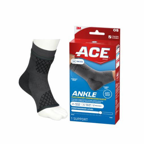 50056050533Mكم الكاحل الضاغط ACE Flex Comfort باللون الرمادي الداكن