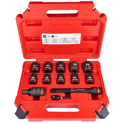 Milwaukee 4932480456 SHOCKWAVE 13-Piece 1/2" Drive Impact Socket Set