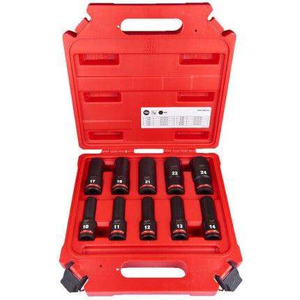 Milwaukee SHOCKWAVE™ 10 Piece 1/2" Deep Impact Socket Set