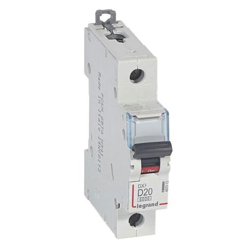 407972Legrandقاطع دارة Legrand MCB DX3 6000A أحادي القطب 20A منحنى D