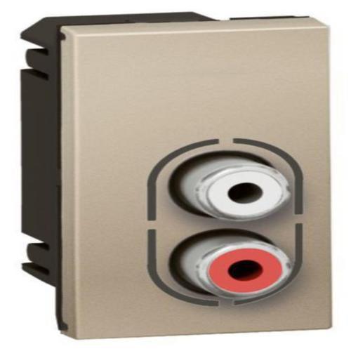 572479Legrandمقبس RCA مزدوج Legrand Arteor موصول مسبقاً وحدة واحدة شمبانيا