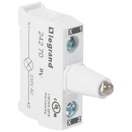 024270Legrandكتلة كهربائية مضاءة Osmoz لمحطة التحكم 230V بيضاء LED