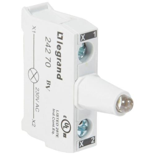 024270Legrandكتلة كهربائية مضاءة Osmoz لمحطة التحكم 230V بيضاء LED