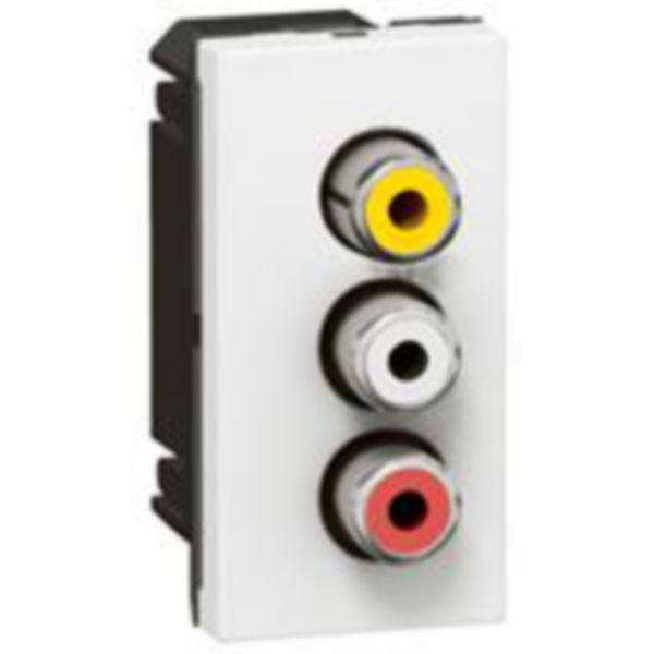 572273Legrandلوحة Legrand Arteor بـ 3 مقابس RCA وحدة واحدة أبيض