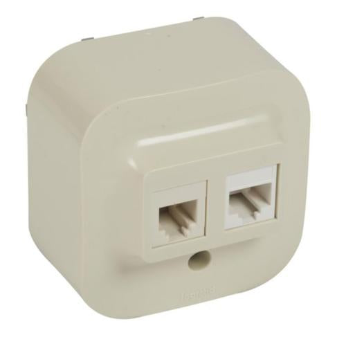 782451Legrandفوريكس RJ45 فئة 5e UTP RJ11 مقبس تثبيت سطحي عاجي