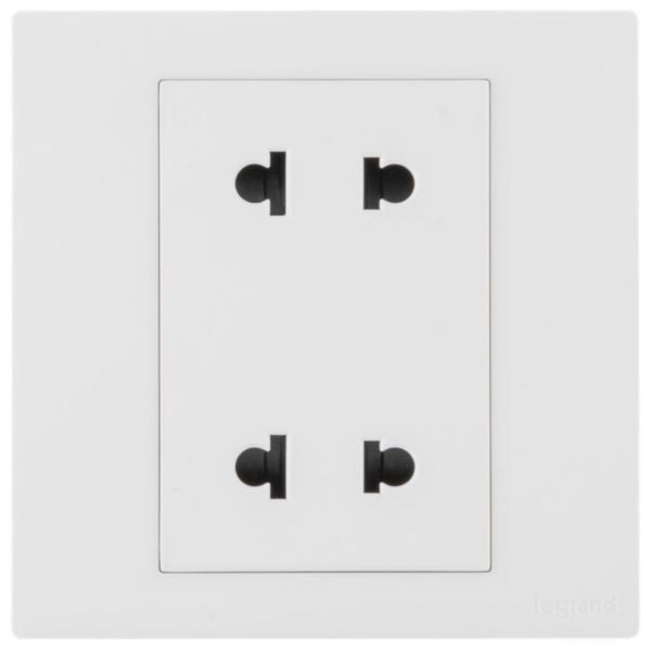 MEC31047WHLegrandمقبس أوبريا أحادي الفتحة 2X2P 16A يورو-أمريكي أبيض مات