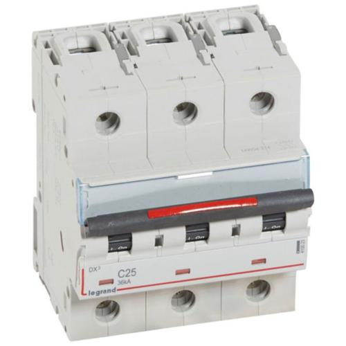 410023Legrandقاطع دائرة Legrand DX3 ثلاثي الأقطاب 25A منحنى C