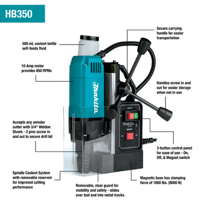 HB350MAKITAماكيتا HB350 مثقاب مغناطيسي 1-3/8 بوصة