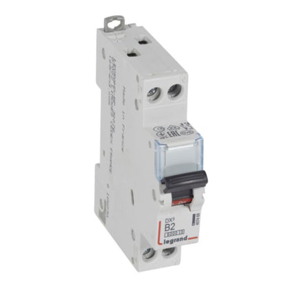 407469Legrandقاطع دورة Legrand DX3 MCB أحادي القطب + محايد 2A منحنى B 6kA