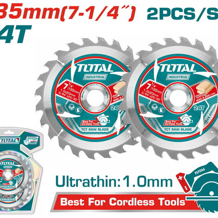 TAC2331853Total Toolsمجموعة شفرات منشار TCT فائقة الرقة من TOTAL 185 ملم 24 سن