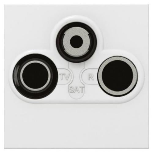 078786Legrandمنفذ تلفاز Mosaic من Legrand TV/R/SAT محمي معزول وحدتان أبيض