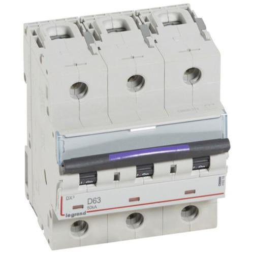 410219Legrandقاطع دائرة Legrand DX3 ثلاثي الأقطاب 63A منحنى D معياري