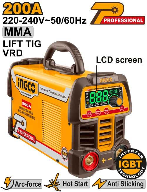 ING-MMA200691INGCOماكينة اللحام INGCO ING-MMA200691 العاكس MMA/TIG برفع 200 أمبير