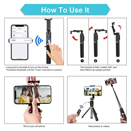 VIIXM Selfie Stick Tripod All-in-1 Portable Extendable