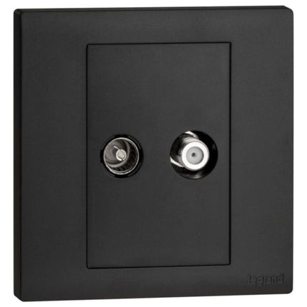MEC41069BLLegrandمقبس تلفاز مزدوج Obria من نوع F مات أسود