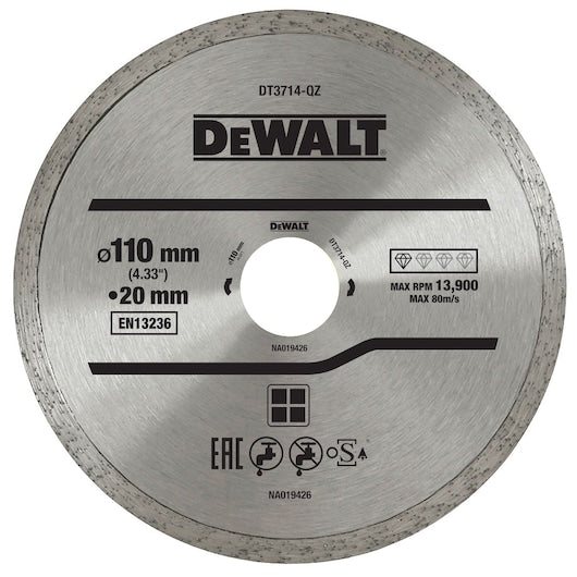 DT3714-QZDEWALTقرص قطع الماس ديوالت DT3714-QZ 110 ملم