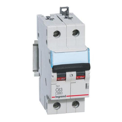 404211Legrandقاطع دارة Legrand TX3 ثنائي القطب 63A منحنى C 10000A