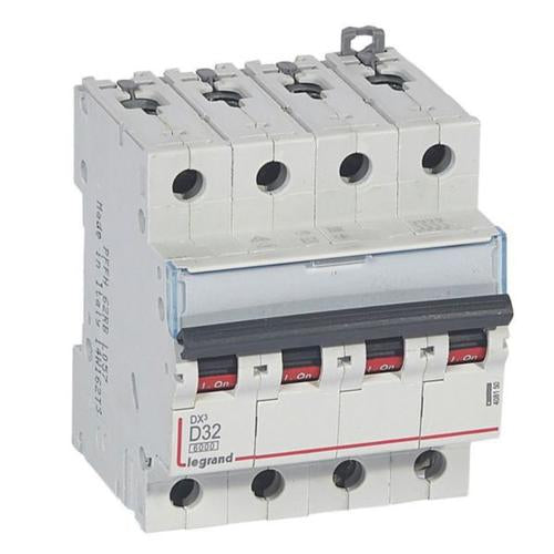 408150Legrandقاطع دارة Legrand DX3 رباعي الأقطاب 32A منحنى D
