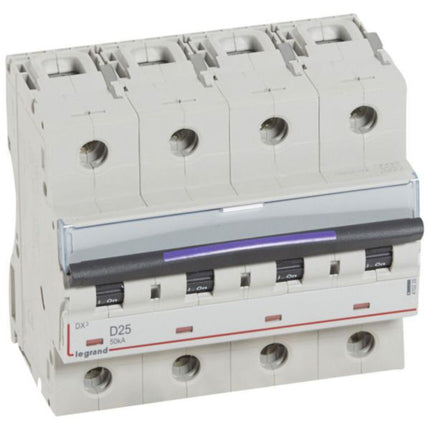 410228Legrandقاطع دائرة Legrand DX3 رباعي الأقطاب 25A منحنى D بقدرة 50kA