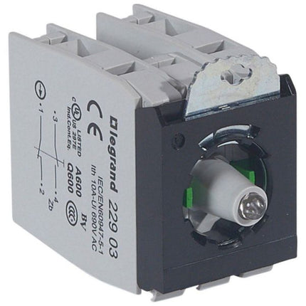 022982Legrandوحدة فرعية Osmoz مضاءة من Legrand 2 NO/NC أخضر 12-24V