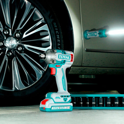 TCKLI20286Total Toolsمجموعة TOTAL اللاسلكية 20V مثقاب تأثير فرشاة وشنطة تأثير
