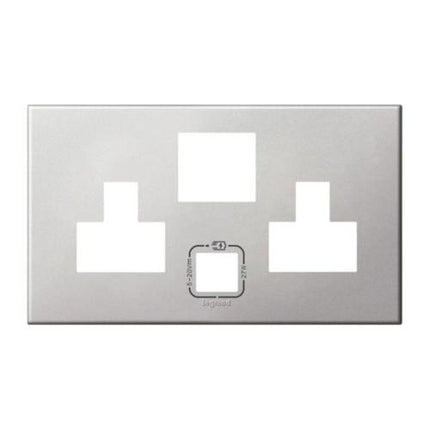 575446Legrandلوحة Legrand بمقبسين متعددة المعايير مع USB 27W ألومنيوم ناعم