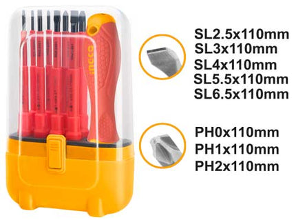 9pcs Interchangeable Insulated Screwdriver Set