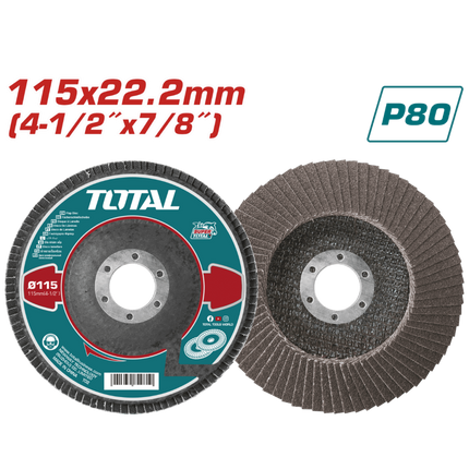 TAC6311580Total Toolsقرص الصنفرة المحدب توتال 115 ملم P80 عالي السرعة