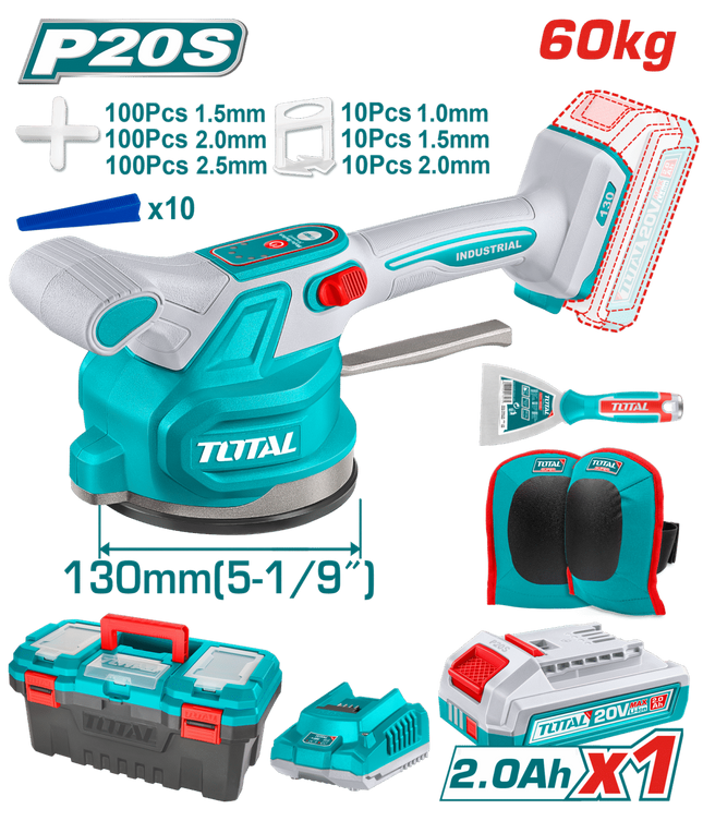 TTVLI20018Total Toolsآلة اهتزاز البلاط اللاسلكية TOTAL 20V بسرعة 10000rpm