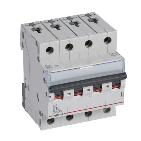 403417Legrandقاطع دائرة Legrand MCB TX3 6000A رباعي الأقطاب 16A منحنى B